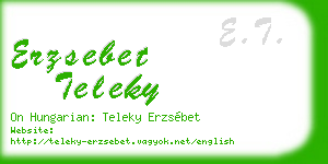 erzsebet teleky business card